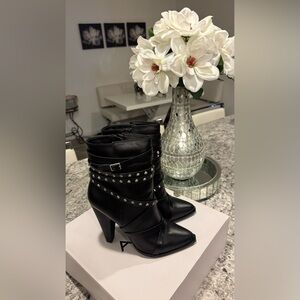 Aldo Black Ankle Boots with Studded Detail